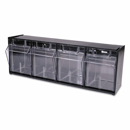 DEFLECTO Tilt Bin for Storage, 4 Bins, Plastic 20404OP